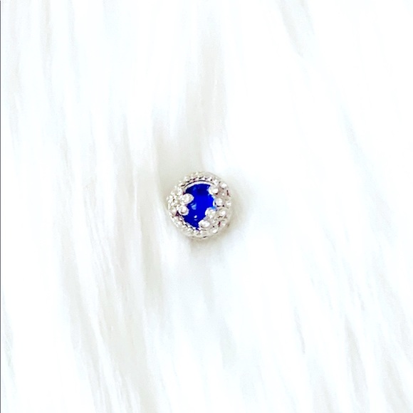 Flower Blue Gemstone And Mouse Head Bead - Picture 3 of 8